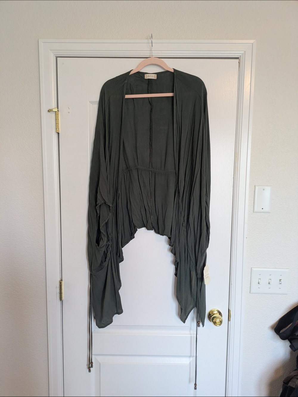 Altar'd State Olive Green Open-Front Cardigan